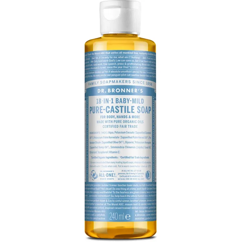 Tarjous Dr. Bronner‘sPure Castile Liquid SoapBaby-Mild (unscented) 240 ml