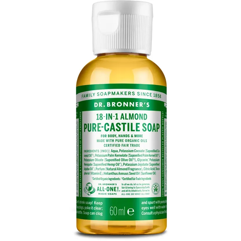 Viikonlopputarjous Dr. Bronner‘sPure Castile Liquid SoapAlmond 60 ml