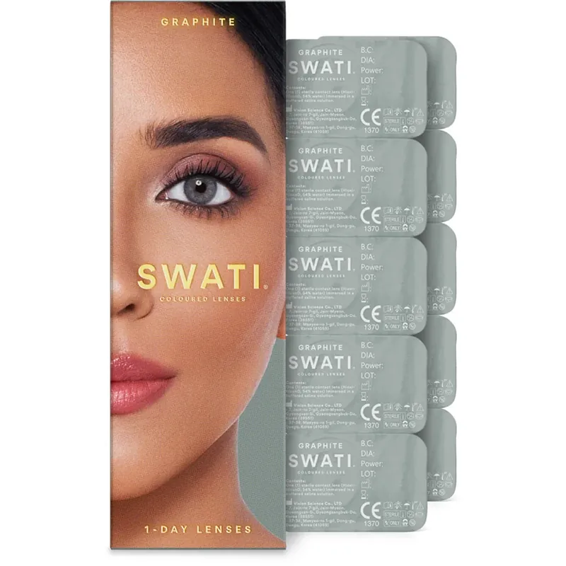 Heti Saatavilla SWATI CosmeticsColoured Lenses 1-DayGraphite 5 pcs