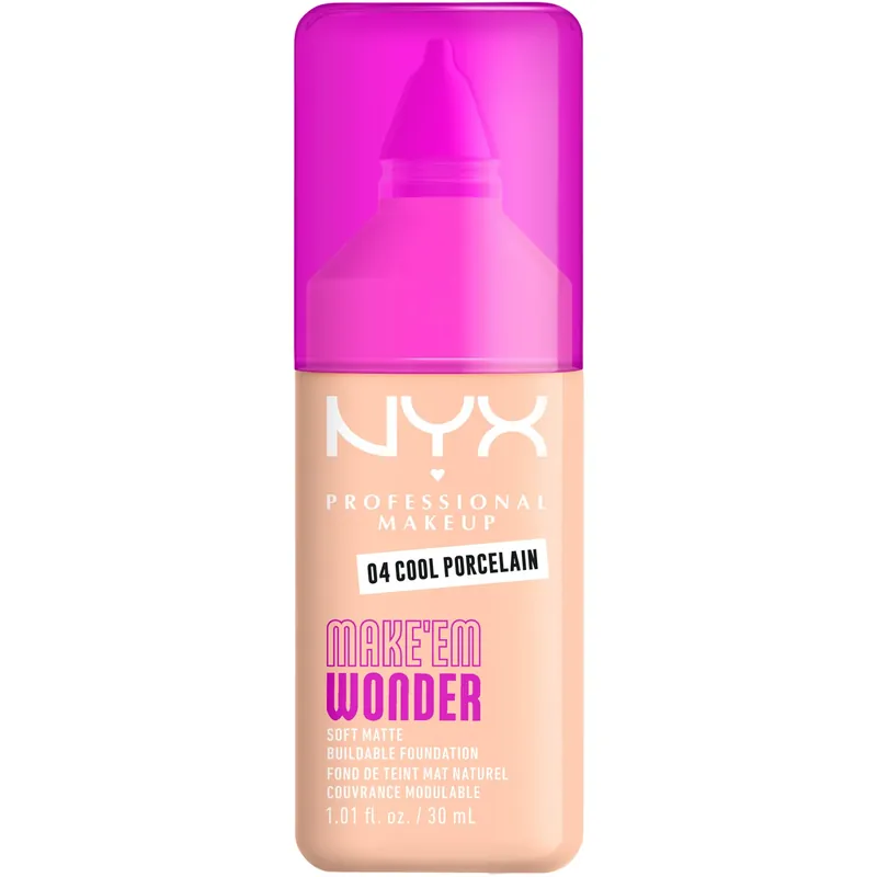 Suosittu NYX Professional MakeupMake Em Wonder Foundation04 Cool Porcelain 30 ml