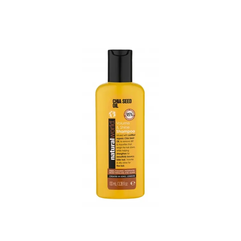 Tukkuhinta Natural World Chia Seed Oil Volume&Shine shampoo 100ml