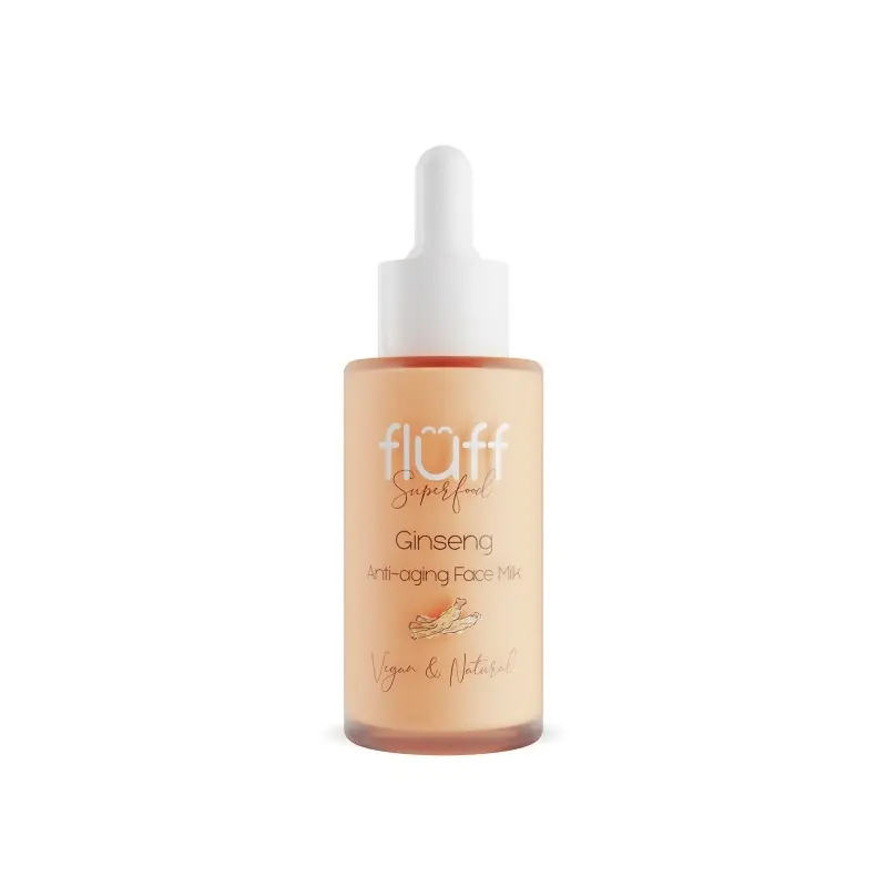 Uusi Malli FLUFF Ikääntymistä estävä kasvomaito Ginseng 40ml