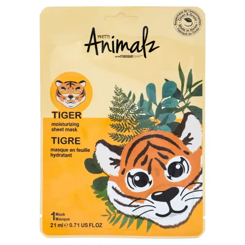 Ajankohtainen Pretty Animalz Tiger Moisturising Sheet Mask