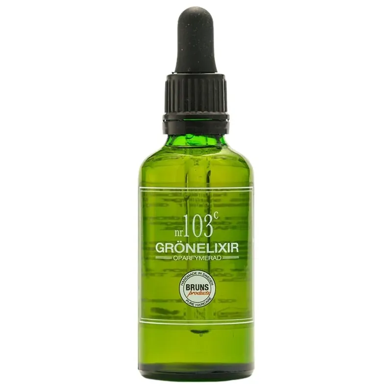 BRUNS Products Nr103c Unscented Green Elixir Hajusteeton Seerumi Hiuspohjalle ja kasvoille 50ml Uusi Kokoelma