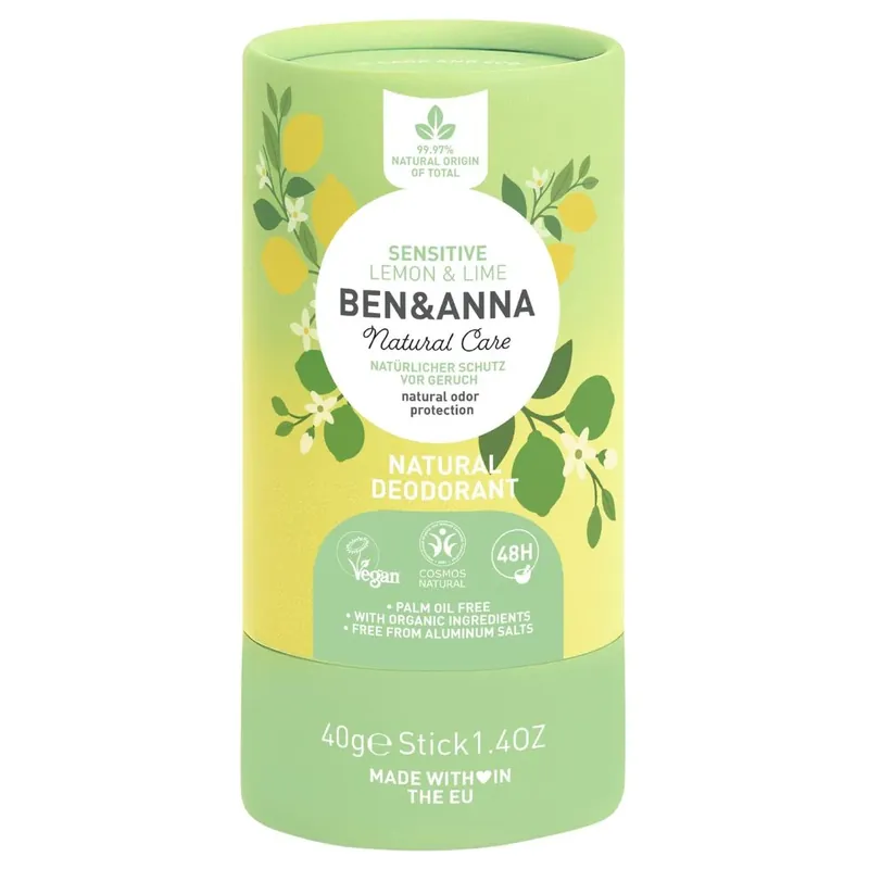 Ben & Anna Deodorantti Sensitive Lemon & Lime 40g Heti Saatavilla