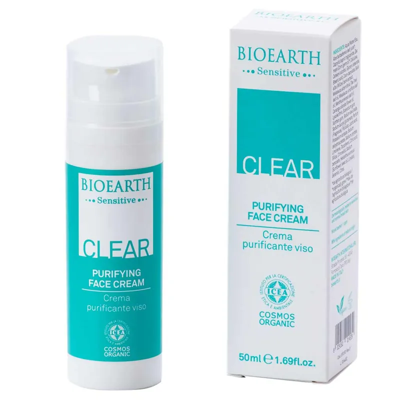 Asiakkaiden Suosikki Bioearth Sensitive Clear Purifying Face Cream Kasvovoide 50ml
