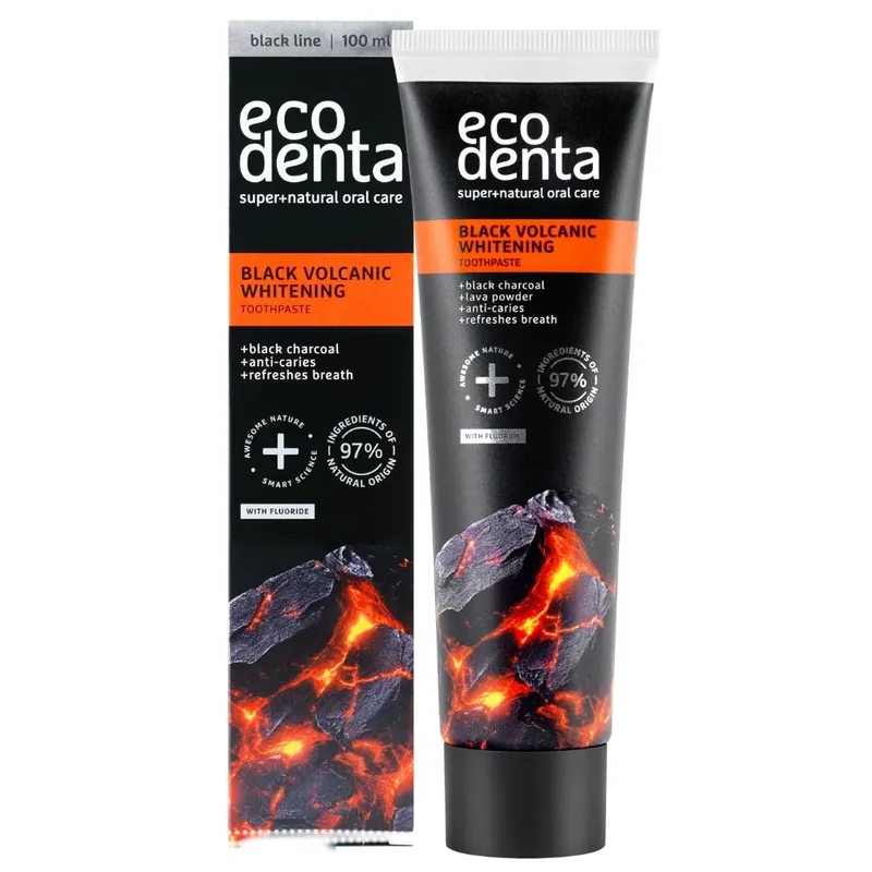 Rajoitettu Tarjous Ecodenta Black Volcanic Whitening Hammastahna 100ml