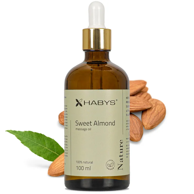 Alennus Hierontaöljy Habys Nature Sweet Almond 100% makeita manteleita 100 ml