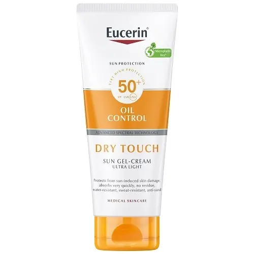 Eucerin Sun Dry Touch Ultra Light SPF50+ Aurinkovoide kasvoille ja vartalolle 200 ml Erikoistarjous