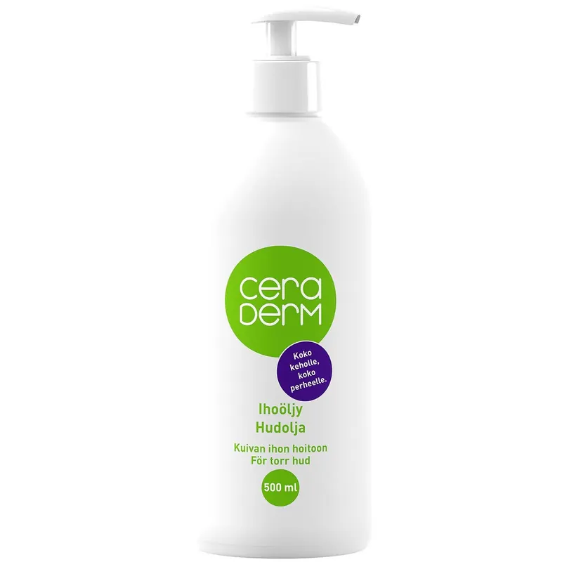 Uutuus CERADERM IHOÖLJY PUMPPUPULLO 500 ML