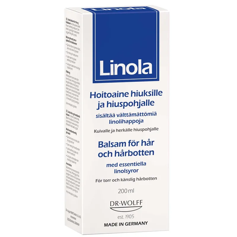 LINOLA HOITOAINE HIUKSILLE JA HIUSPOHJALLE 200 ml Pikatoimitus