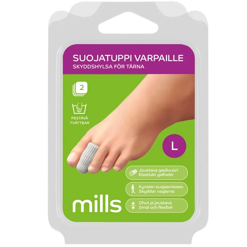 Korkea Laatu MILLS SUOJATUPPI VARPAILLE L 25MM KANGASPÄÄLLYSTE 2 kpl