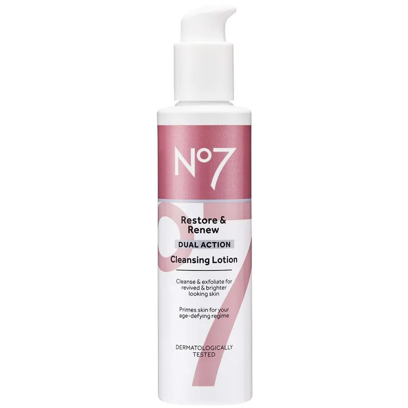 NO7 RESTORE & RENEW DUAL ACTION CLEANSING LOTION 200 ML Tilaa Heti