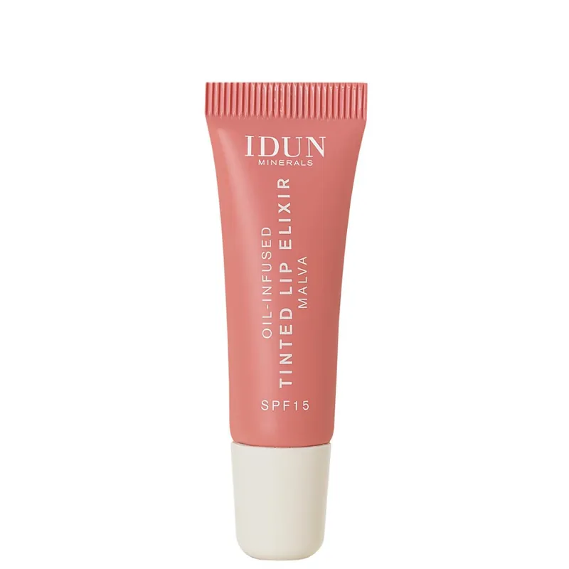 Flash-Tarjous IDUN MINERALS OIL-INFUSED TINTED LIP ELIXIR MALVA CORAL BEIGE 8 ml