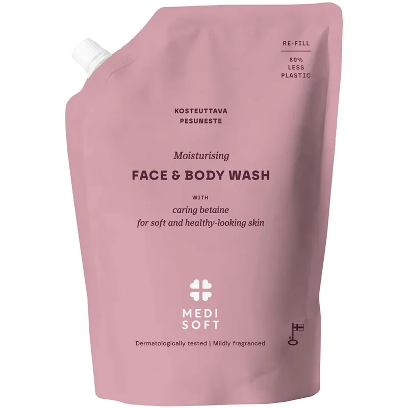 MEDISOFT MOISTURISING FACE & BODY WASH RE-FILL 550 ML Aito