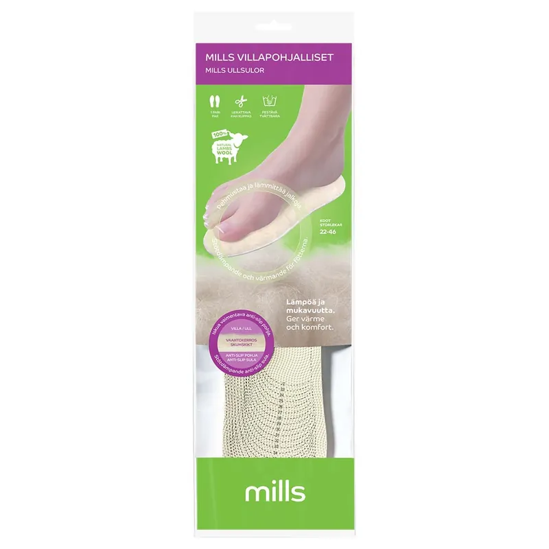 Kausialennus MILLS VILLAPOHJALLISET LEIKATTAVA 1 pari