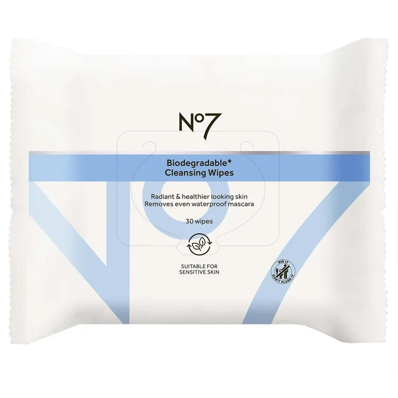 Päivän Tarjous NO7 BIODEGRADABLE MAKEUP REMOVING WIPES 30 KPL