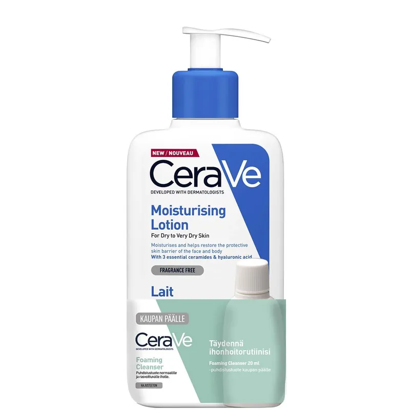 Päivän Tarjous CERAVE MOISTURISING LOTION 236 ml + FOAMING CLEANSER 20 ML