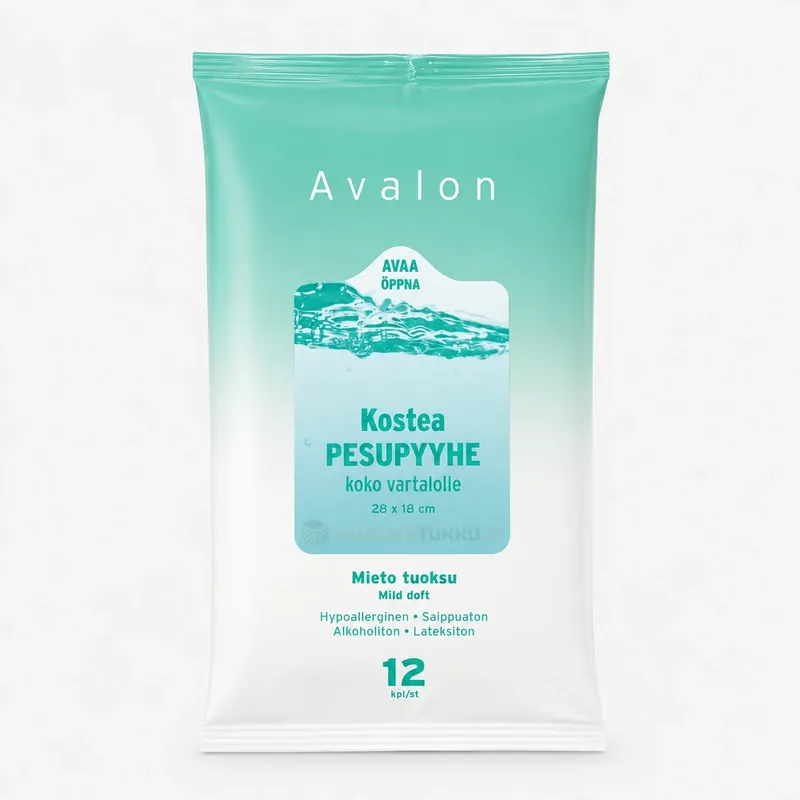 Avalon pesupyyhe miedosti hajustettu 28 x 18 cm 12 kpl Edullinen