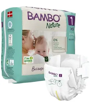 Viikonlopputarjous Bambo Nature 1 teippivaippa 22kpl paperipakkaus, 2-4kg