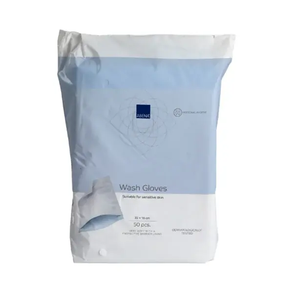 Pakollinen (Must-Have) ABENA muovitettu pesukinnas PE/airlaid 50g 22x16cm 50kpl
