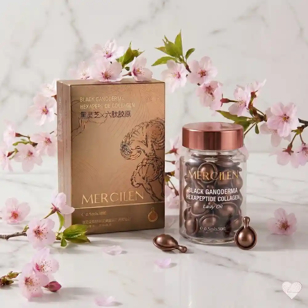 Turvallinen Maksu Uutuus Mercilen Black Ganoderma & Peptidi Kasvoöljy 30kpl