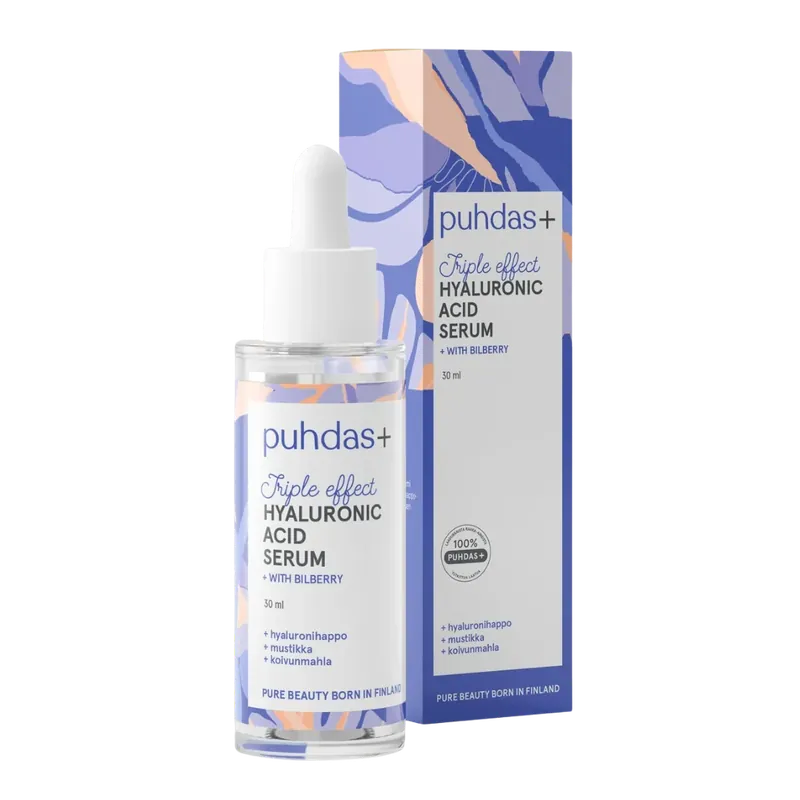 Bestseller Puhdas+ Hyaluronihapposeerumi Mustikka 30 ml