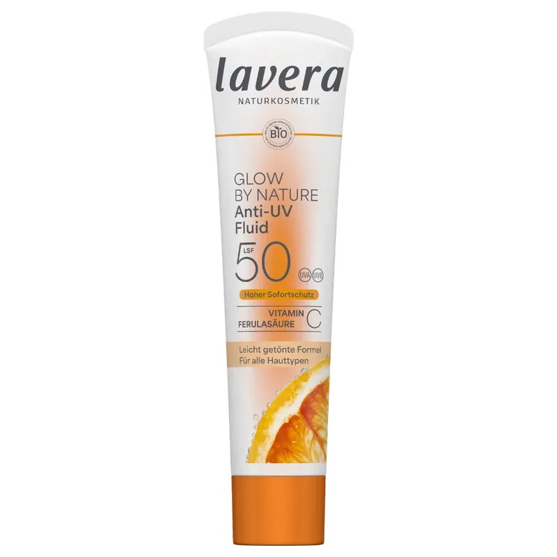 Ilmainen Palautus Lavera Glow By Nature Anti-UV Fluid SPF50 - Sävytetty kasvovoide 40 ml