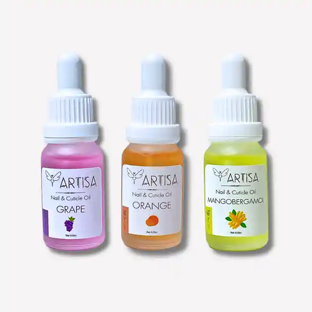 Kynsi- ja kynsinauhaöljy - Mango & Bergamotti, Grape, Orange — 3×15ml Ajankohtainen
