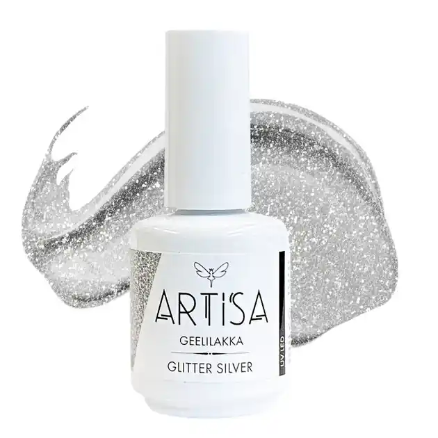 Korkea Laatu Geelilakka - ARTISA - Glitter Silver