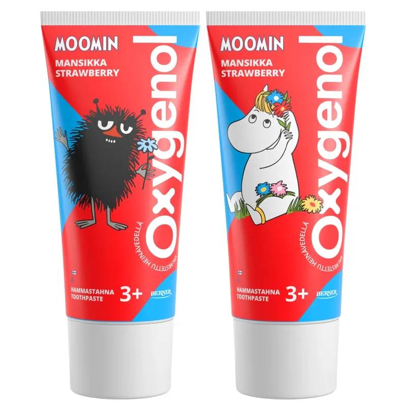 Oxygenol Moomin 50ml Mansikka hammastahna 3+ Erikoistarjous