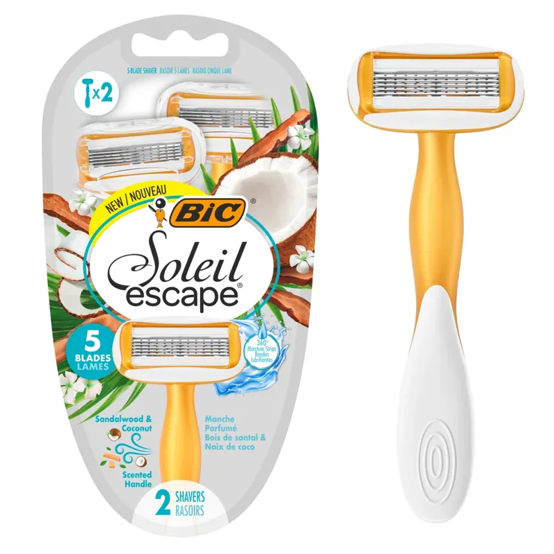 Halpa Hinta BIC Soleil Escape 5 Coconut & Sandalwood-varsiterä 2-pack 5 teräinen