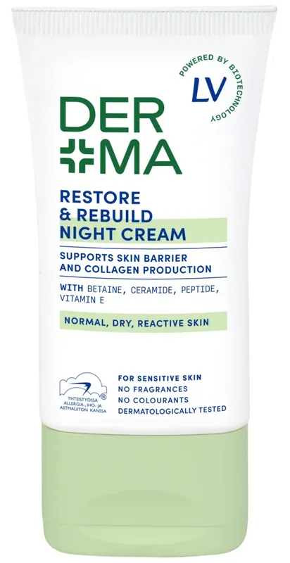 Derma by LV Restore & Rebuild Night Cream -yövoide 50ml Rajoitettu Tarjous