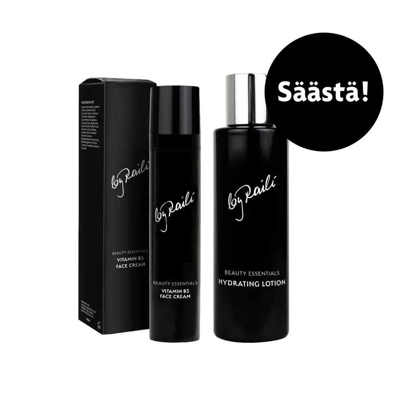 By Raili Beauty Essentials hoitoneste 150ml ja B3-vitamiinivoide 50ml Lähetetään Heti