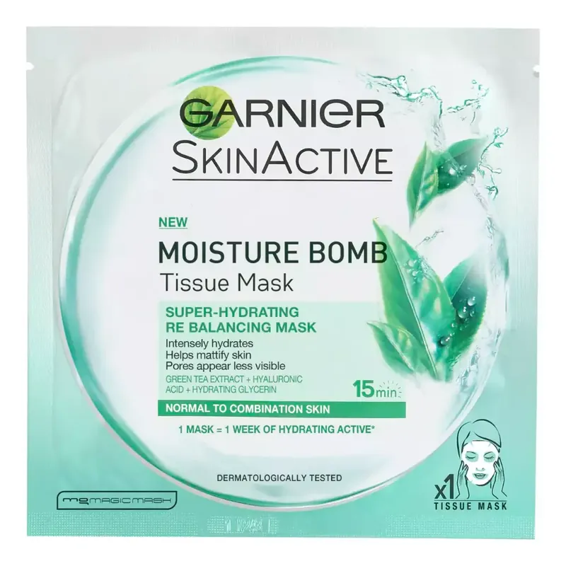 GARNIER SKINACTIVE MOISTUREBOMB NORMAALILLE&SEKAIHOLLE KOSTEUTTAVA KASVONAAMIO32G Älä Missaa