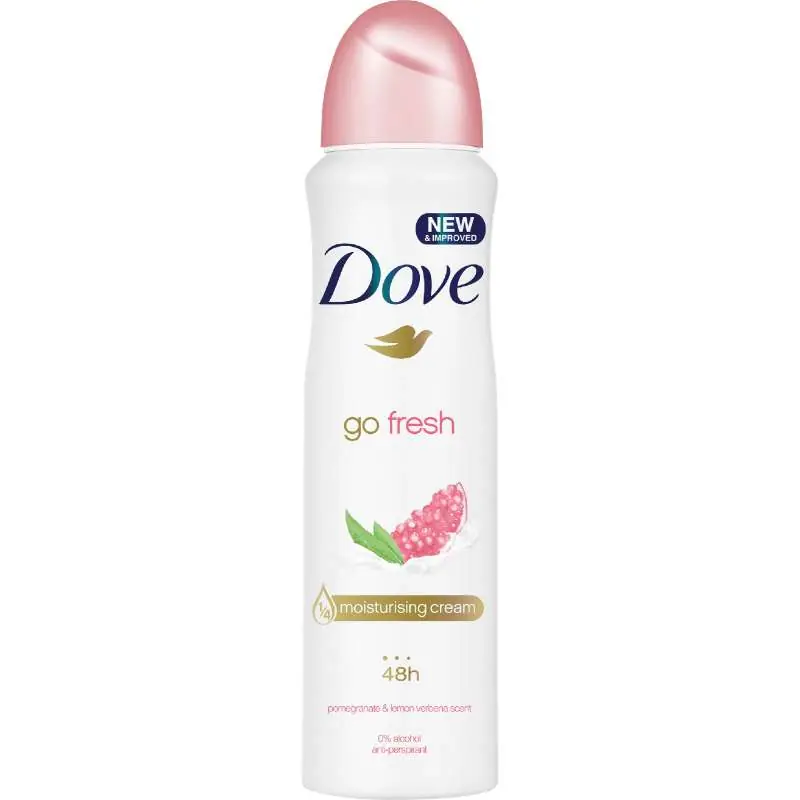 DOVE 150ML POMEGRANATE ANTIPERSPIRANTTI DEO SPRAY Korkea Laatu