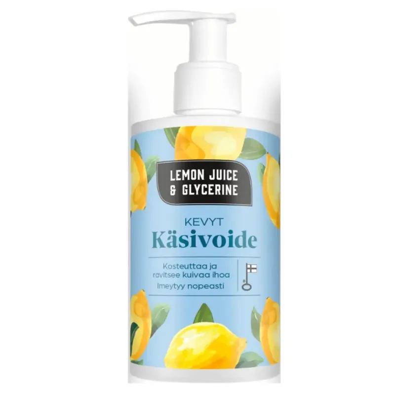 LEMON JUICE&GLYCERINE KÄSIVOIDE PUMPPUPULLO 250ML Suoraan Valmistajalta