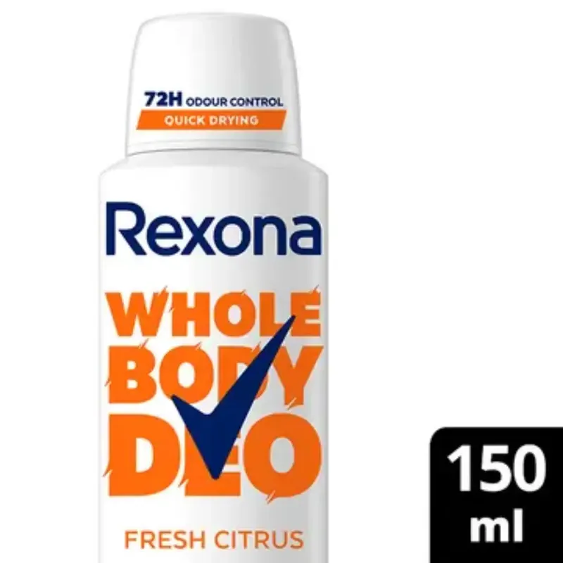 Heti Saatavilla REXONA WHOLE BODY SPRAY CITRUS 150ML