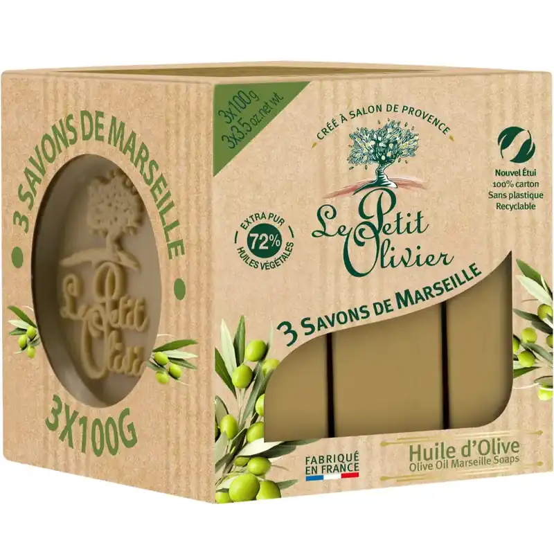 Uutuus MARSEILLE PALASAIPPUA 3X100G OLIIVIÖLJY