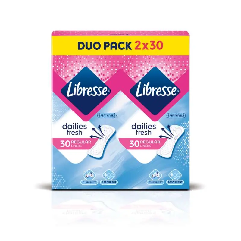 LIBRESSE DAILIES FRESH 60 KPL REGULAR LINERS Suoraan Valmistajalta