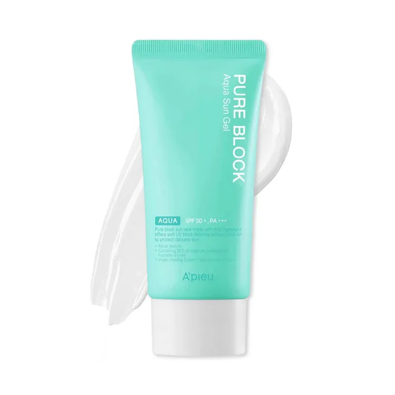 A‘PIEU Pure Block Aqua Sun Gel SPF50+ aurinkovoide Sertifioitu