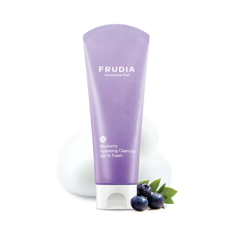 FRUDIA Blueberry Hydrating Cleansing Gel To Foam kasvojen puhdistusaine Alennus