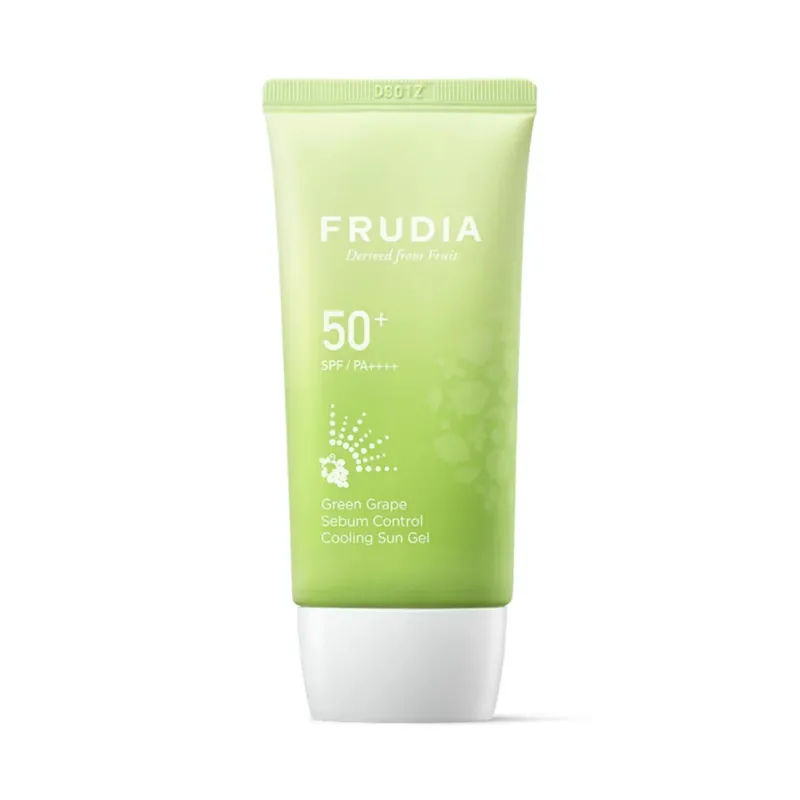 Suosittu FRUDIA Green Grape Sebum Control Cooling Sun Gel SPF50+ aurinkogeeli