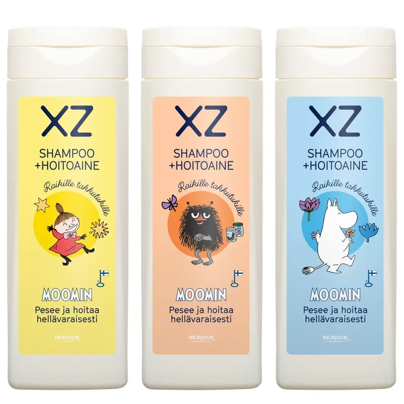 Korkea Laatu XZ 250 ml Muumi 2in1 shampoo+hoitoaine