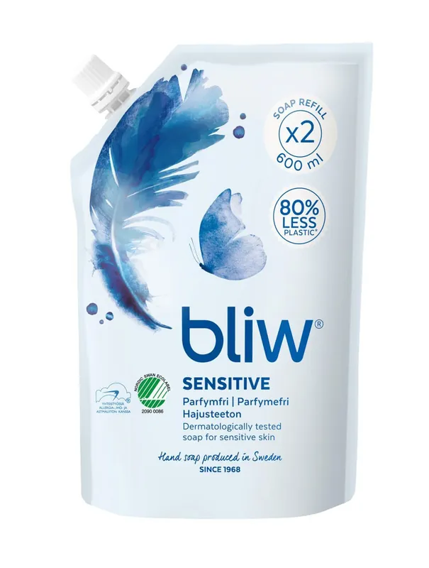 Halpa Hinta Bliw Sensitive täyttöpussi nestesaippua 600ml