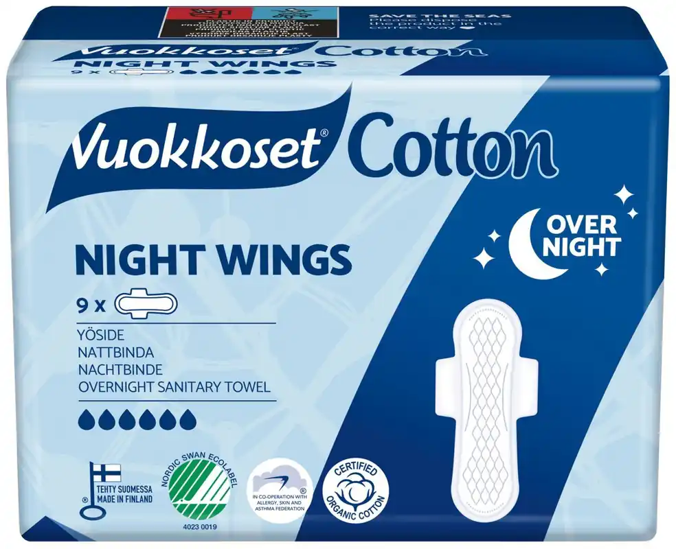 Merkkituote Cotton Night Wings yöside 9 kpl