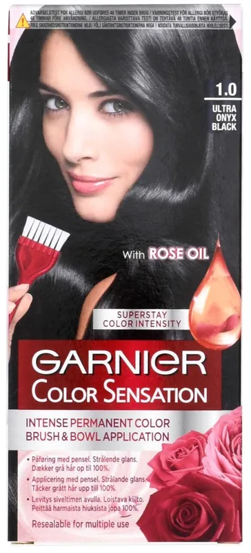 Garnier Color Sensation 1.0 Ultra Onyx Black Musta intensiivinen kestoväri 1kpl Superhinta