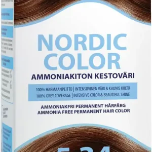 Biozell Professional Nordic Color ammoniakiton kestoväri Warm Chestnut 5.34 2x60ml Viimeinen Mahdollisuus